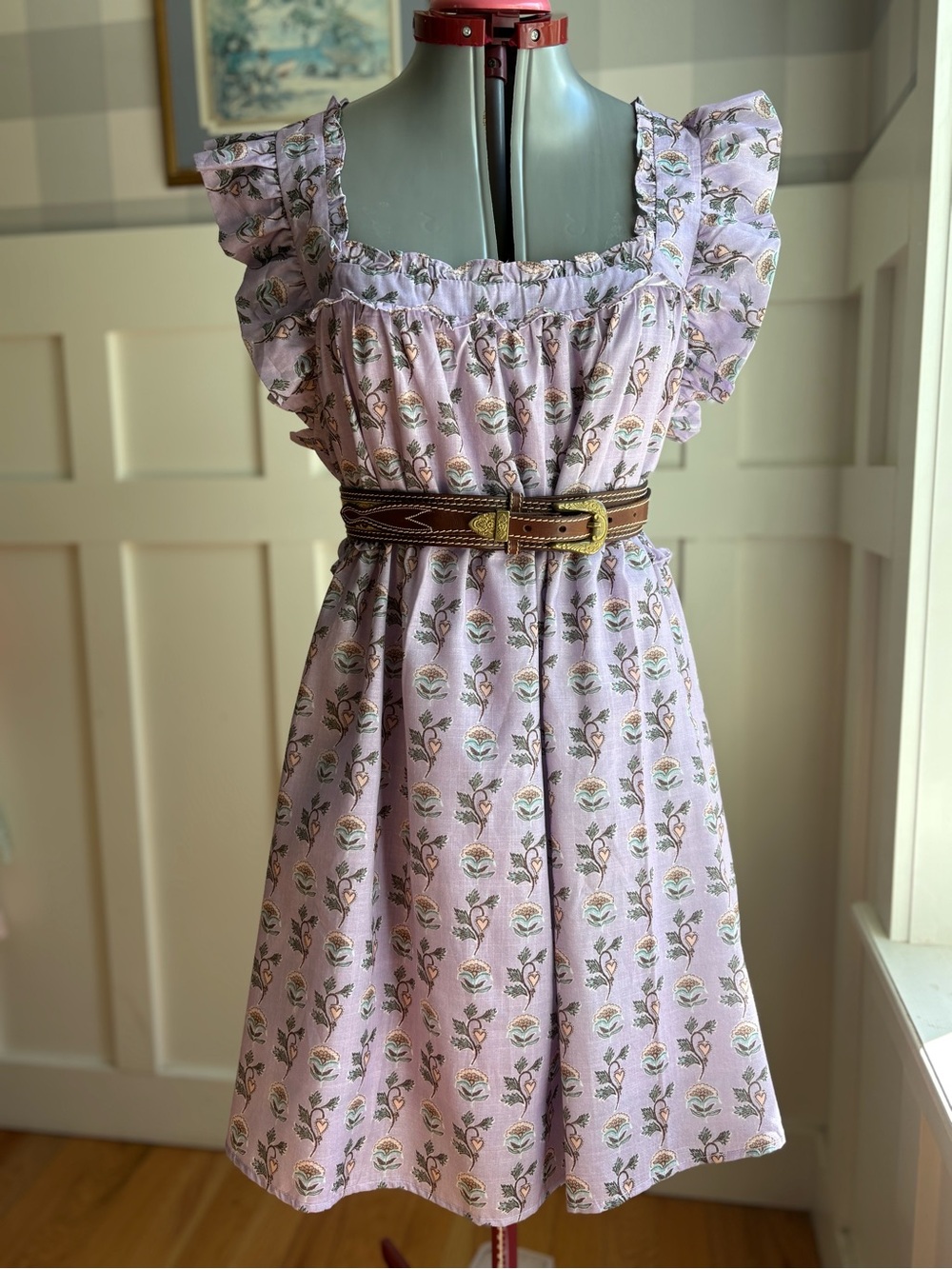 TALULAH Lilac Floral Mini Dress Summer Boho XL